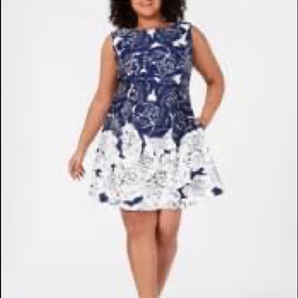 Navy and Cream Dress